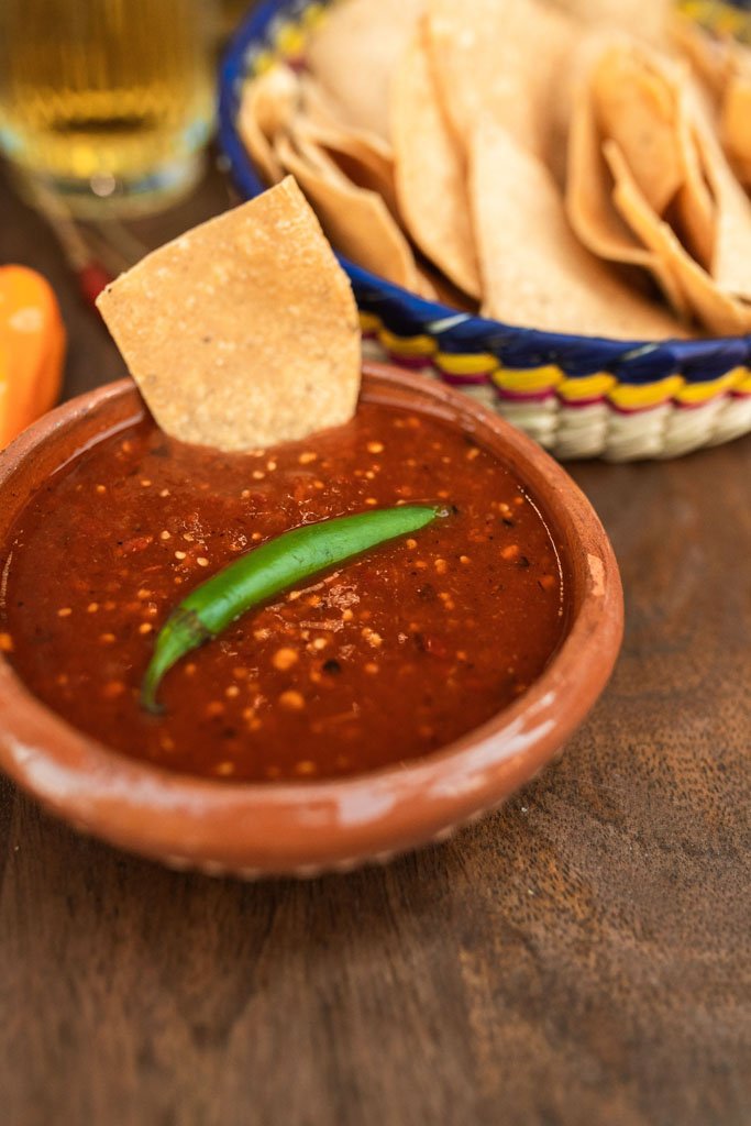 fire roasted salsa with fresh garden tomatoes and peppers